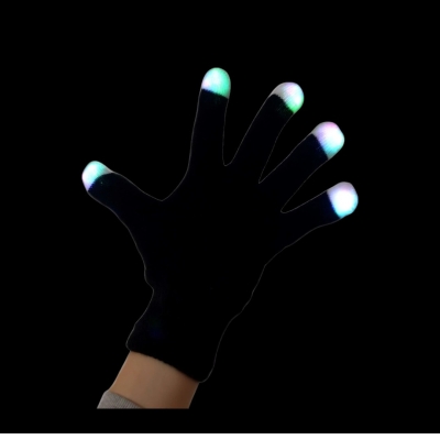GUANTES NEGROS LED PAR