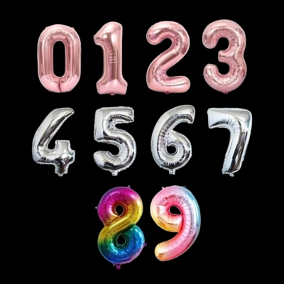 GLOBO NUMERO METALIZADO 16"