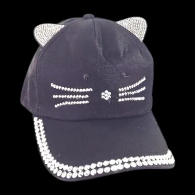 GORRA PREMIUM GATITO BRILLO STRASS