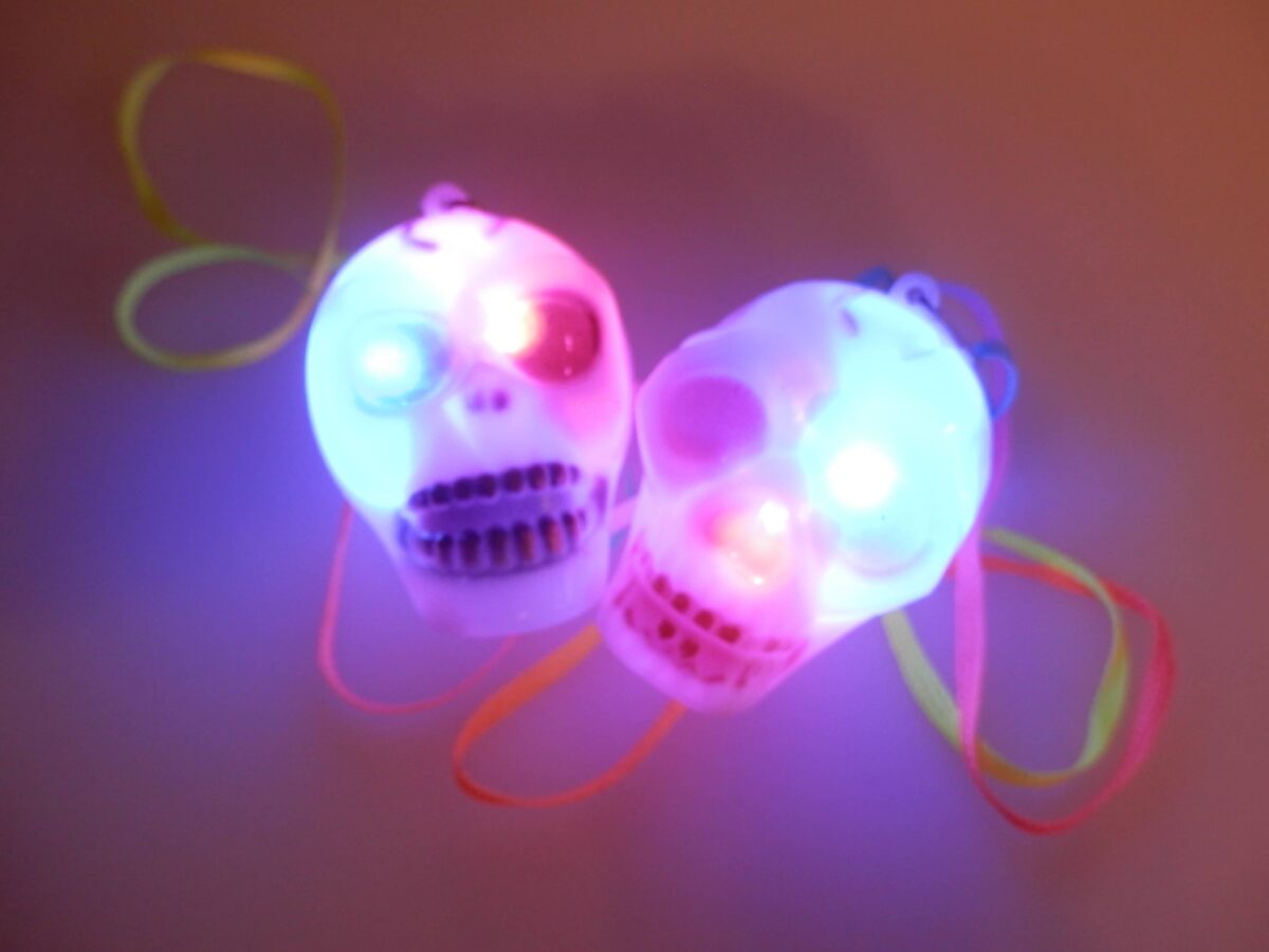 Colliers Luminescents Halloween - Perles Fluorescentes, Pendentifs Feutre - Pour Costume Et Décoration - 8