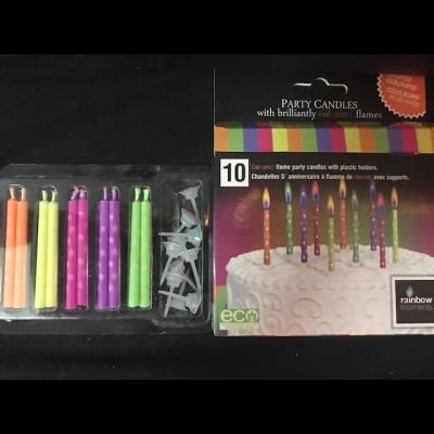 VELA LLAMA DE COLORES ESTRELLITA CHICA X10