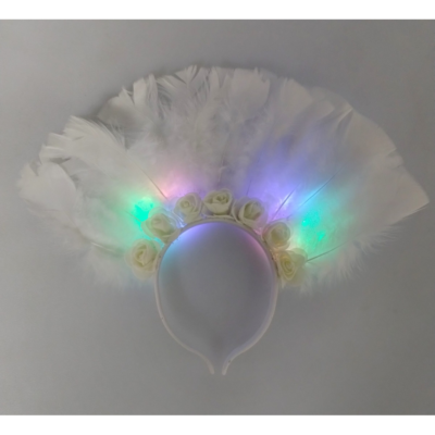 VINCHA TOKYO CON PLUMAS LED