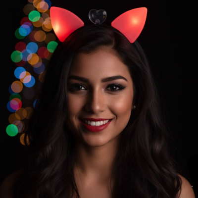 VINCHA OREJA GATITO LED