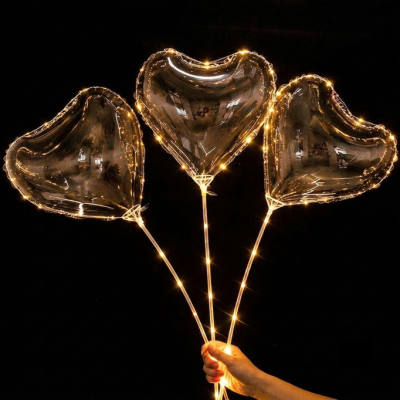 GLOBO CORAZON BURBUJA LED