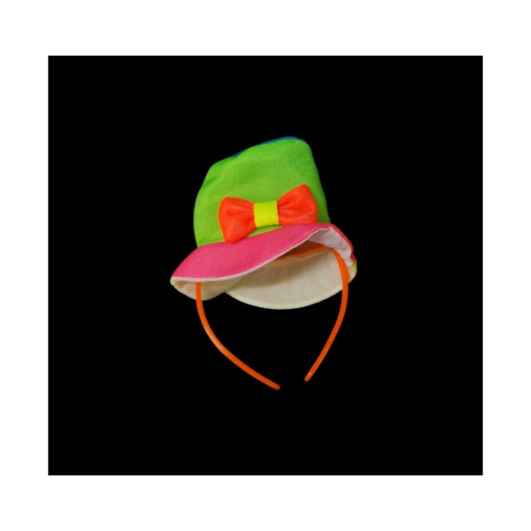 Vincha galerita con moño fluo