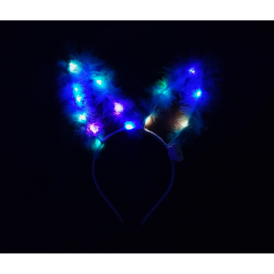 VINCHA CONEJITA PLUMITAS LED