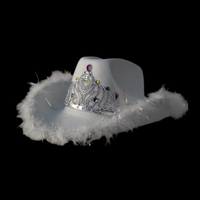 SOMBRERO COWGIRL PLUMITA SIN LUZ