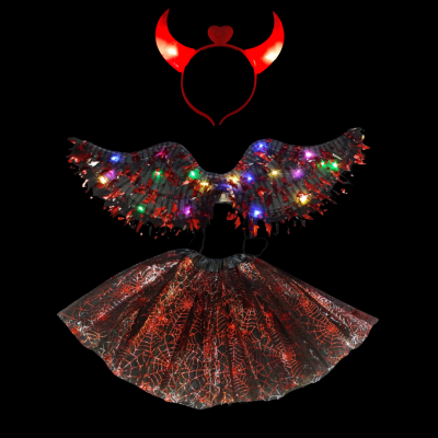 DISFRAZ DIABLITA ANGEL ROJO LED