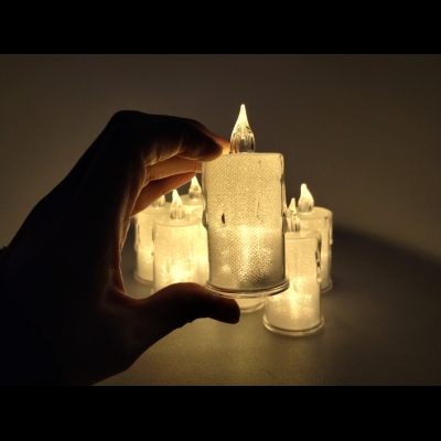 VELA ACRILICA LED ALTA 8cm