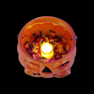 CARAMELERA CALABAZA CON GOLOSINAS y VELA