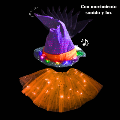 DISFRAZ HALLOWEEN LED con sonido y movimiento
