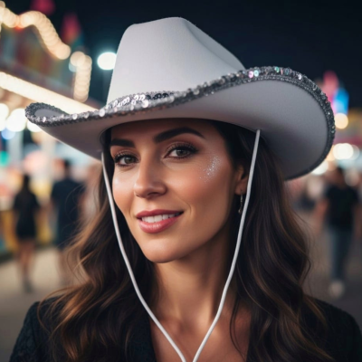 SOMBRERO COWBOY LISO CON BRILLOS