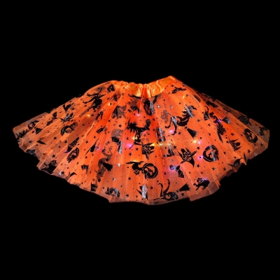 POLLERA TUTU HALLOWEEN LED