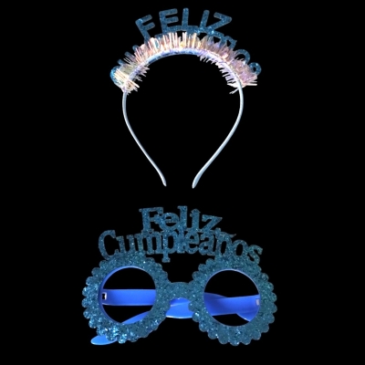 PACK VINCHA Y LENTE FELIZ CUMPLEAÑOS