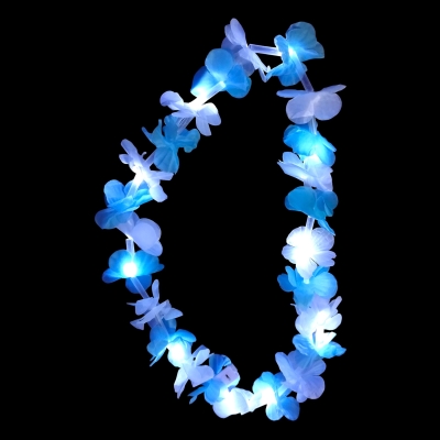 COLLAR HAWAI LED ARGENTINA CELESTE Y BLANCO
