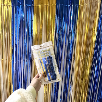 CORTINA METALIZADA BOCA JUNIORS 2mts x 1mt