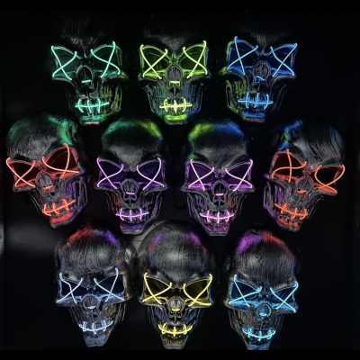 MASCARA CALAVERA RISKY LED s/pilas