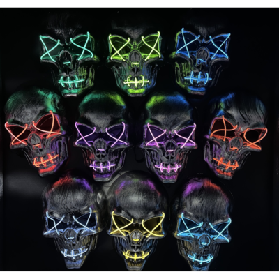 MASCARA CALAVERA RISKY LED s/pilas