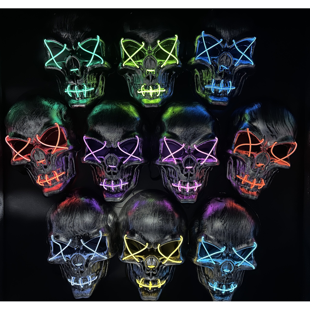 MASCARA CALAVERA RISKY LED s/pilas