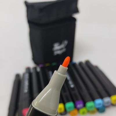 MARCADORES DOBLE PUNTA CARTUCHERA X 24