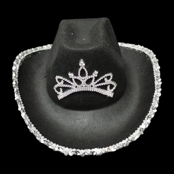 SOMBRERO COWGIRL CORONITA Y BRILLOS sin luz