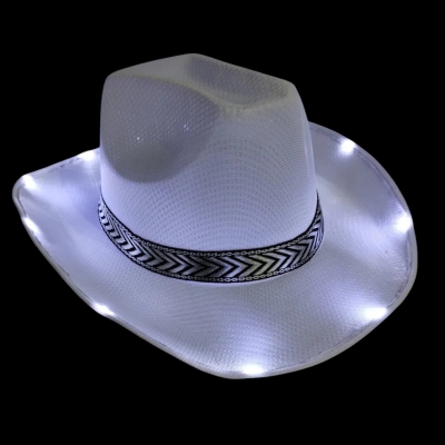 SOMBRERO COWBOY DE RAFIA con luz