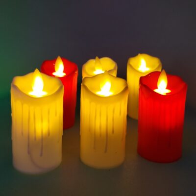 VELA LED 9.5cm DERRETIDA EFECTO LLAMA x12