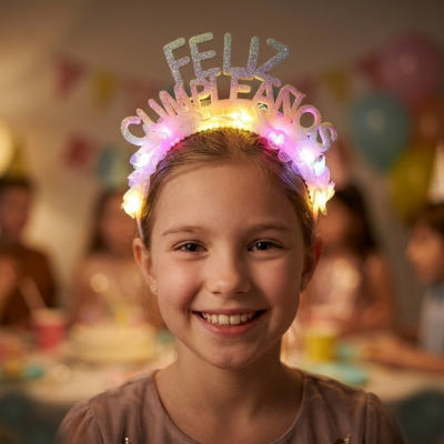 VINCHA FELIZ CUMPLE LED
