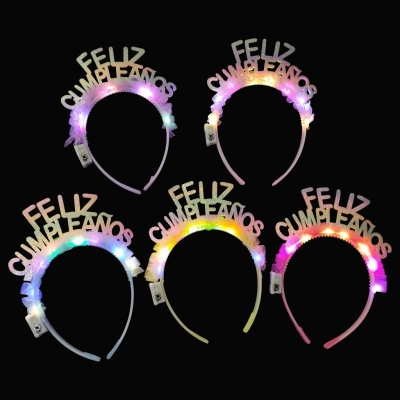 VINCHA FELIZ CUMPLE LED