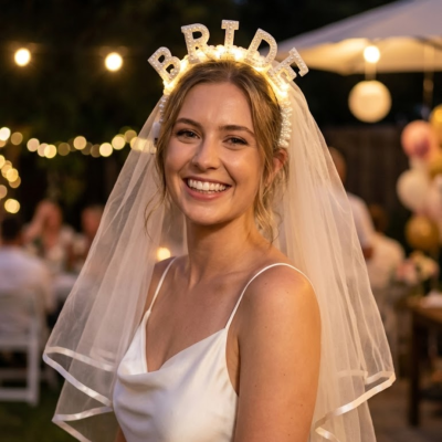 VINCHA BRIDE CON TUL LED