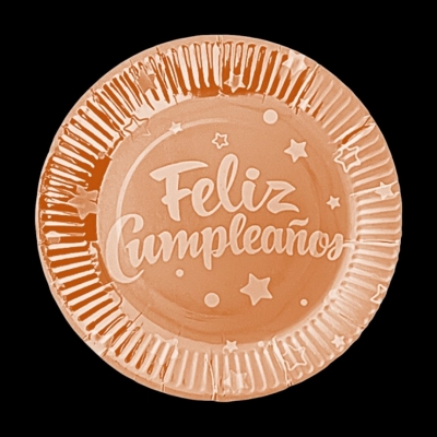 PLATO FELIZ CUMPLEAÑOS METALIZADO X 10 UNIDADES