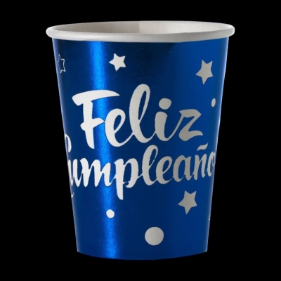 VASO DESCARTABLE FELIZ CUMPLEAÑOS X 10 UNIDADES